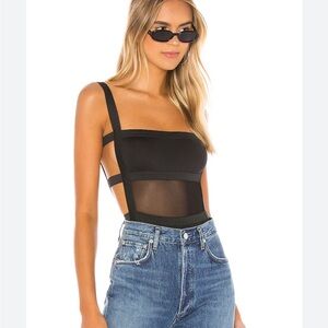 Superdown black bodysuit small